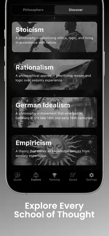 Stoicism school card in the Philosophia Explore section